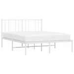 vidaXL Cadre de lit métal sans matelas et tête de lit blanc 120x200 cm