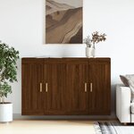 vidaXL Armoires murales 2 Pièces chêne marron bois d'ingénierie