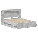 vidaXL Cadre de lit avec rangement Gris béton 150 x 200 cm