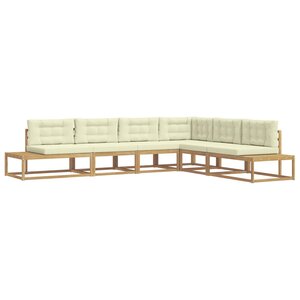 vidaXL Ensemble de canapés d'extérieur 6 pc Blanc et crème Polyester