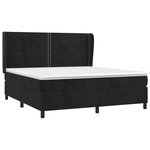 vidaXL Sommier à lattes de lit avec matelas Noir 180x200 cm Velours