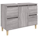 vidaXL Ensemble de meubles de salle de bain 3 Pièces Sonoma gris
