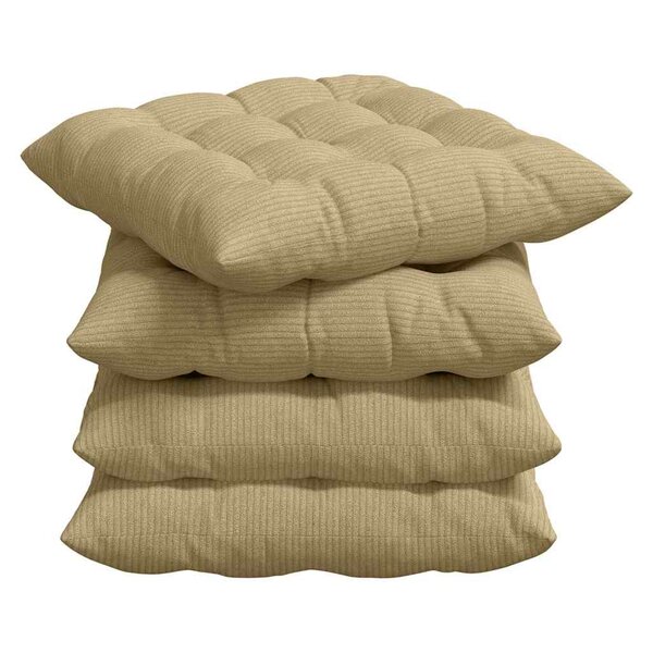 vidaXL Coussins de siège 4 pc Tissu en velours côtelé Vert gris