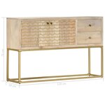 vidaXL buffet doré 120x30x75 cm bois de manguier massif