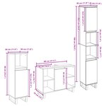 vidaXL Ensemble de meubles de salle de bain 3 pièces en bois ancien
