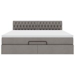 vidaXL Lit ottoman avec matelas et LED Taupe 180x200cm tissu