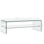 vidaXL Table basse Clair 98x45x31 cm Verre trempé