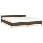 vidaXL Cadre de lit sans matelas marron foncé 180x200 cm tissu