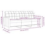 vidaXL Canapé à 3 places Vert foncé 180 cm Velours