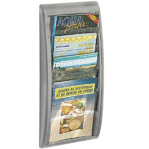 Présentoir Quick Fit System - Mural - 4 cases A4 - Aluminium