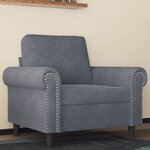 vidaXL Fauteuil Gris foncé 60 cm Velours