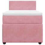 vidaXL Sommier à lattes de lit avec matelas Rose 90x200 cm Velours