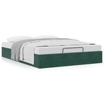 vidaXL Cadre de lit ottoman sans matelas vert foncé 140x190 cm velours