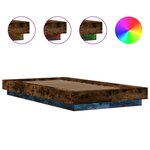 vidaXL Cadre de lit avec lumières LED chêne fumé 75x190 cm