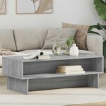 vidaXL Table basse Gris Sonoma 100 x 46 x 35 cm Bois d'ingénierie