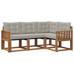 vidaXL Ensemble de canapés d'extérieur 4 pc Gris Naturel et Clair