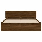 vidaXL Cadre de lit avec tête de lit et LED chêne marron 160x200 cm