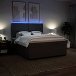 vidaXL Sommier à lattes de lit avec matelas Gris clair 180x200cm Tissu