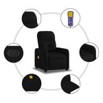 vidaXL Fauteuil inclinable de massage noir tissu