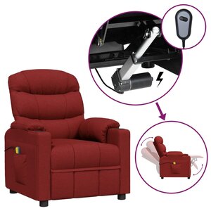 vidaXL Fauteuil électrique de massage Bordeaux Tissu