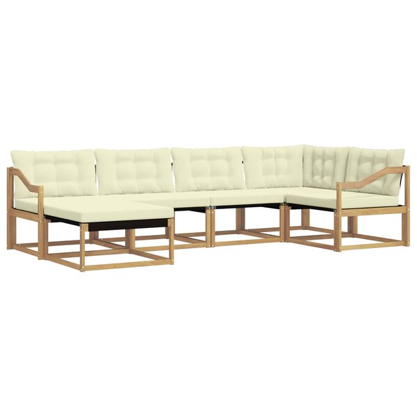 vidaXL Ensemble de canapés d'extérieur 6 Pièces Blanc et crème