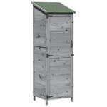 vidaXL Abri de jardin Gris 59 5 x 56 x 176 5 cm Bois d'ingénierie