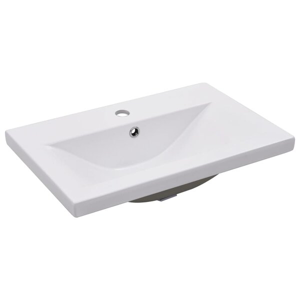 vidaXL Lavabo encastré 61 x 39 5 x 18 5 cm Céramique Blanc