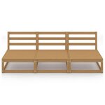 vidaXL Canapé à 3 places de jardin Marron miel Bois de pin solide