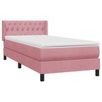 vidaXL Sommier à lattes de lit avec matelas rose 100x220 cm velours