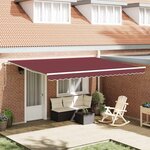 vidaXL Auvent manuel rétractable bordeaux 450x300 cm