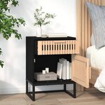 vidaXL Tables de chevet 2 Pièces noir 40x30x55 5cm bois ingénierie et fer