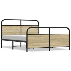 vidaXL Cadre de lit en métal sans matelas chêne sonoma 160x200 cm