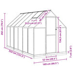 vidaXL Serre avec cadre de base argenté 334x169x202 cm aluminium