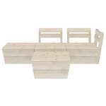 Salon de jardin meuble d'extérieur ensemble de mobilier palette 4 pièces bois d'épicéa imprégné 02_0018378