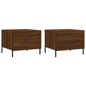 vidaXL Tables basses 2 Pièces chêne marron 50x50x40 cm bois d'ingénierie