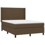 vidaXL Sommier à lattes de lit avec matelas Marron foncé 140x200 cm