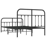 vidaXL Cadre de lit métal sans matelas avec pied de lit noir 120x200cm