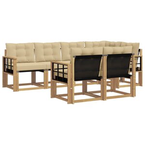 vidaXL Ensemble de canapés d'extérieur 7 pc Blanc et Beige
