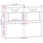 vidaXL Tête de lit chêne marron 120 cm bois d'ingénierie et acier