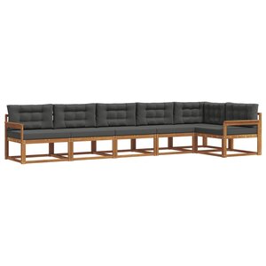 vidaXL Ensemble de canapés d'extérieur 6 pc Naturel et Anthracite