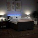 vidaXL Sommier à lattes de lit avec matelas Noir 140x190 cm Tissu