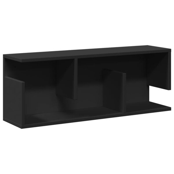 vidaXL Armoire murale 80x20x30 cm noir bois d'ingénierie
