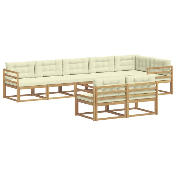 vidaXL Ensemble de canapés d'extérieur 6 pc Blanc et crème Polyester