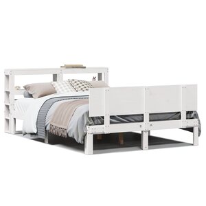 vidaXL Cadre de lit avec tête de lit sans matelas blanc 150x200 cm
