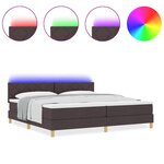 vidaXL Lit à ressorts avec matelas Marron foncé 200 x 200 cm tissu