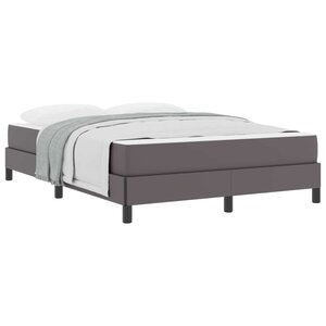 vidaXL Cadre de lit avec matelas Gris 140 x 190 cm tissu