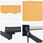 vidaXL Auvent rétractable Sable 3 x 2 m 100  Polyester et Aluminium