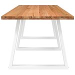 vidaXL Table à manger marron clair bois de chêne massif rectangulaire