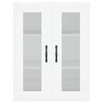 vidaXL Buffet haut Blanc 69 5x34x180 cm Bois d'ingénierie