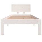 vidaXL Cadre de lit Blanc Bois massif 75x190 cm Petit simple